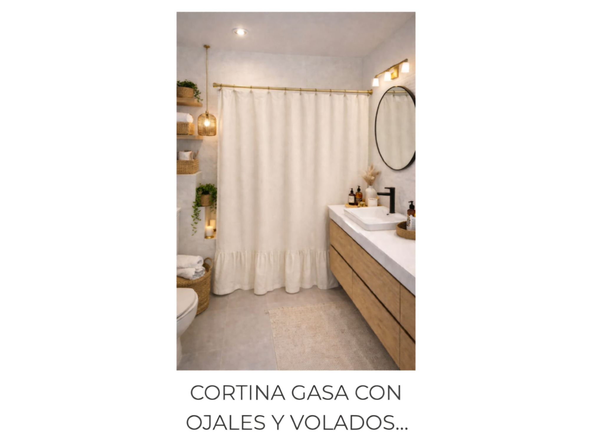 Cortina de Gasa con ojales y volado