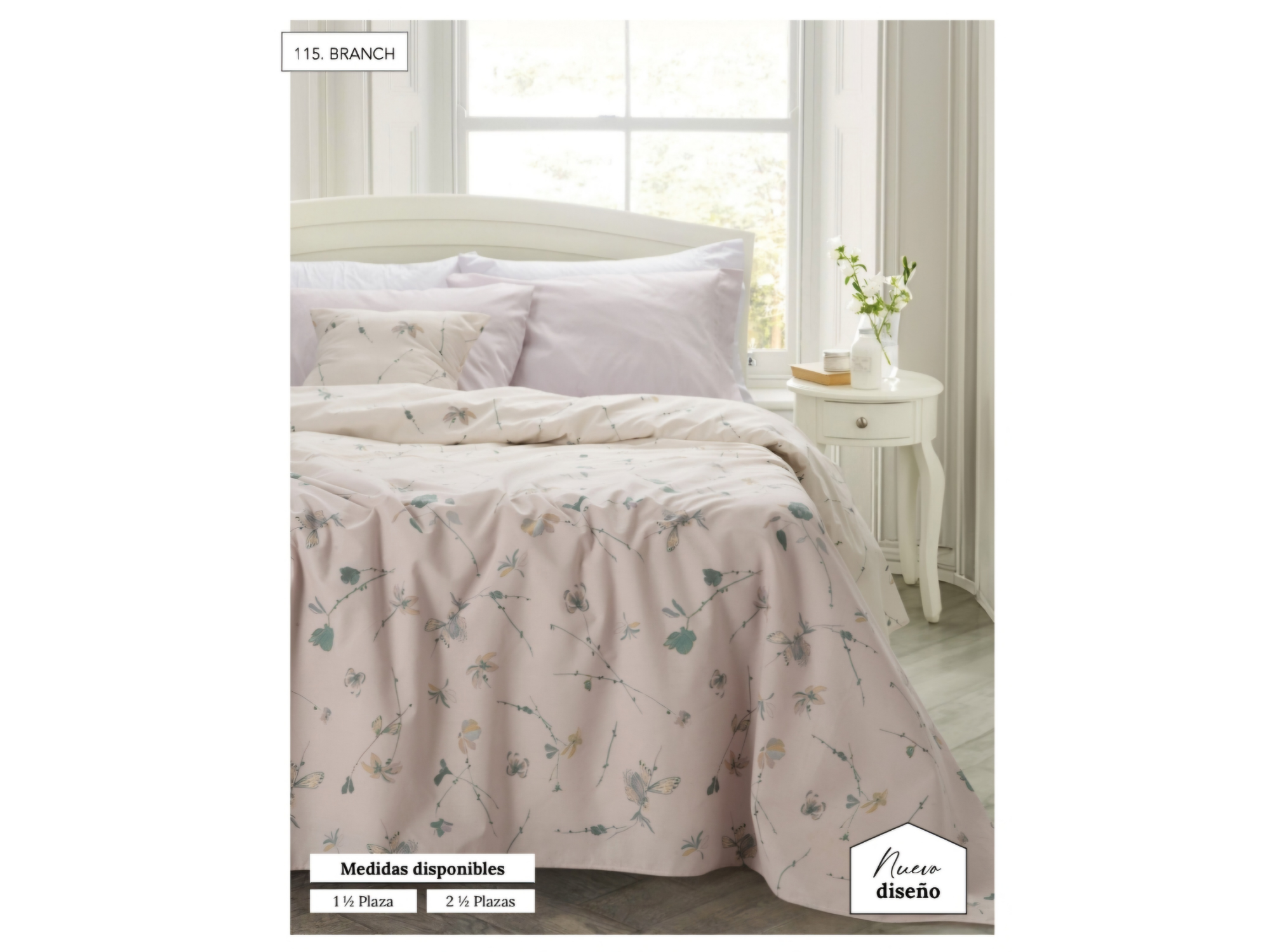 Jgo sábanas L Nativa 2 1/2 plazas BRANCH