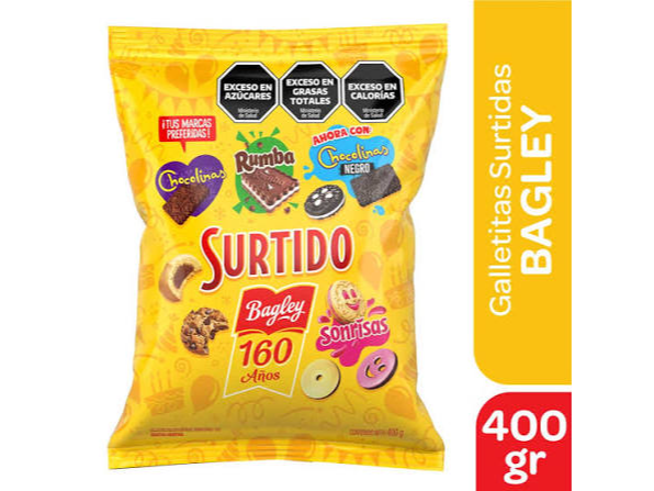 SURTIDO BAGLEY 400GR X UNIDAD  (MINIMO 2 UNIDADES)
