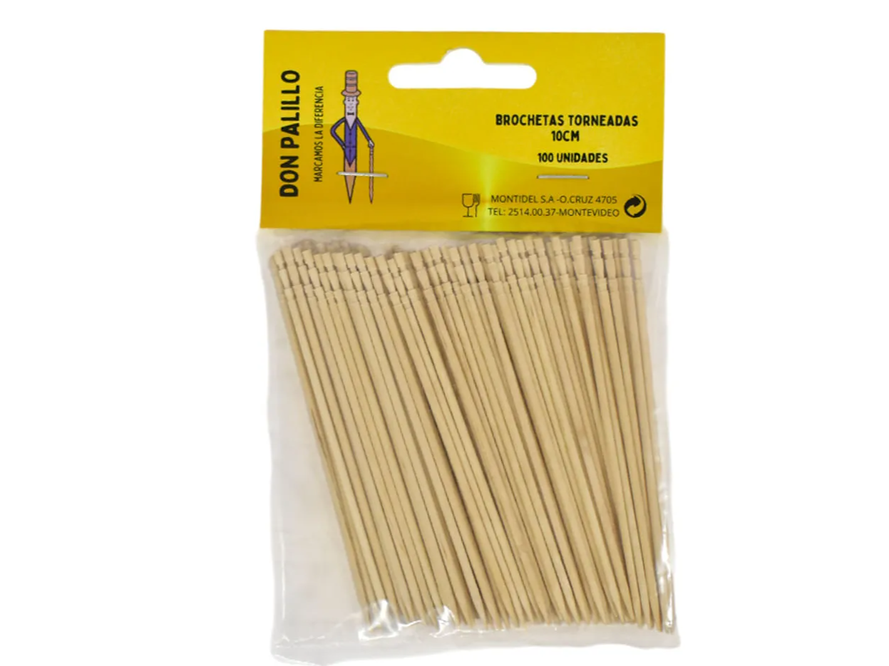 PALITO BROCHETE 10 CM - PAQ. 100 UNID