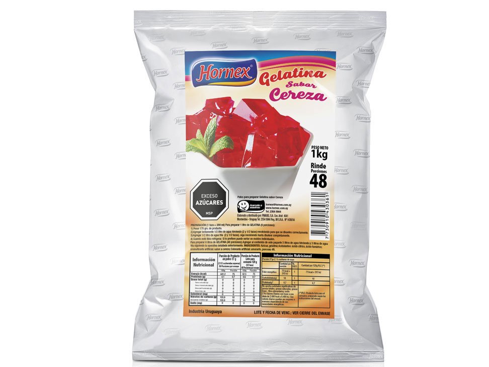 GELATINA CEREZA HORNEX - PAQ. 1 KG