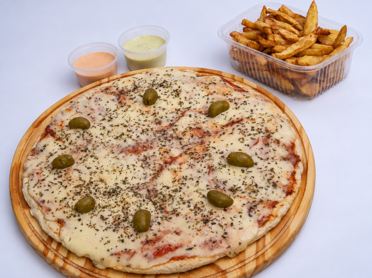 1 Pizza Clásica + 1 Porción de Papas