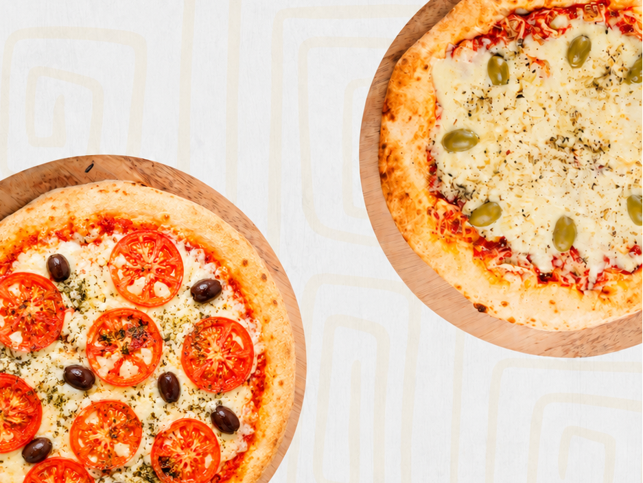 Pizza Muzzarella + Pizza Napolitana