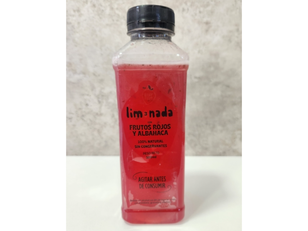 LIMONADA 3 ,- 500 CC FRUTOS ROJOS Y ALBAHACA