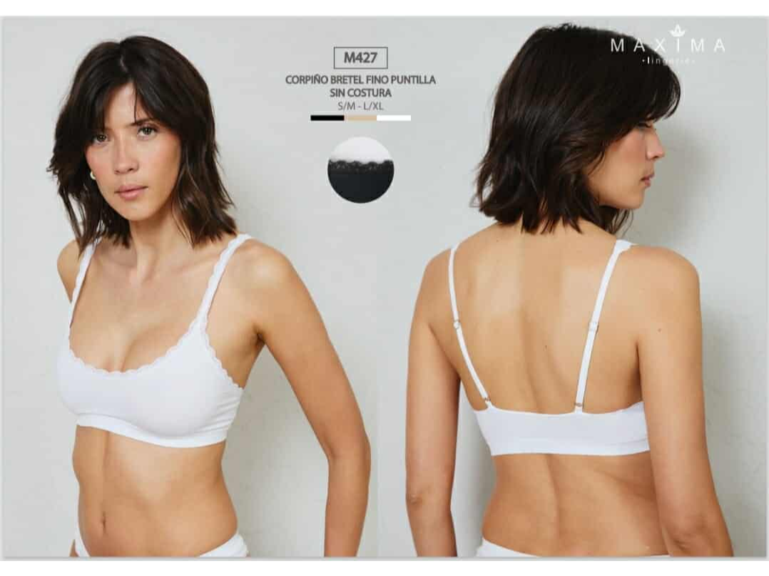 M427-CORPIÑO SIN COSTURA BRETEL FINO PUNTILLA