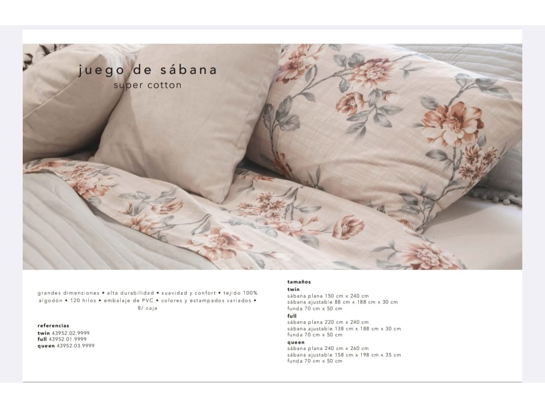 CS-SABANAS 1 1/2 PLAZAS SUPER COTTON