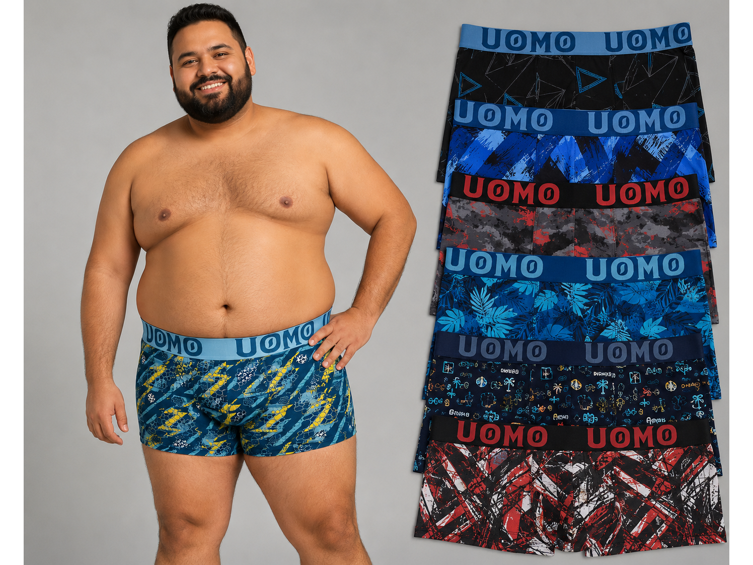 UOEP-BOXER UOMO TALLE ESPECIAL DOCENA