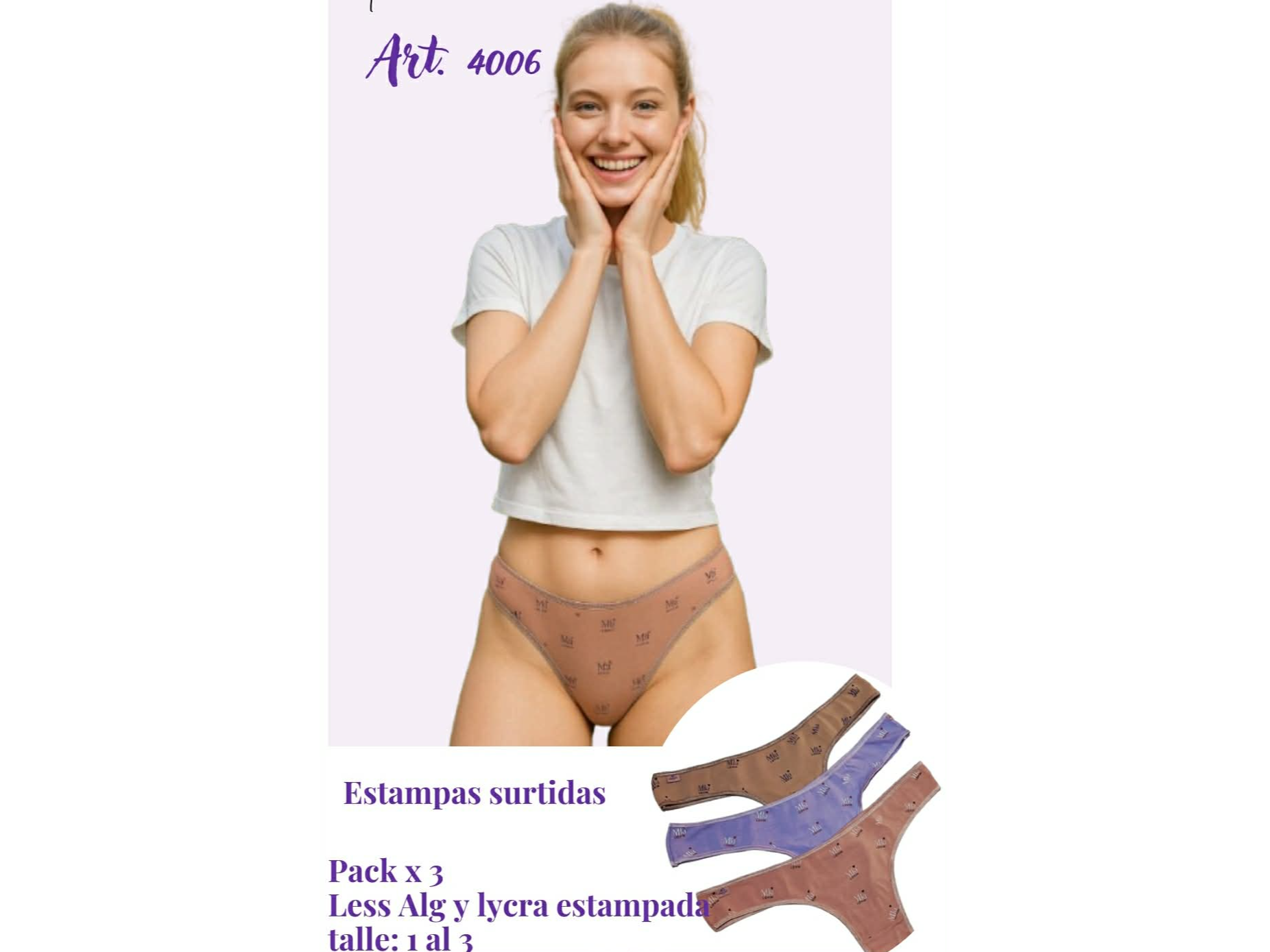 4006-COLALESS TALLE ESTAMPADA C/CAJITA