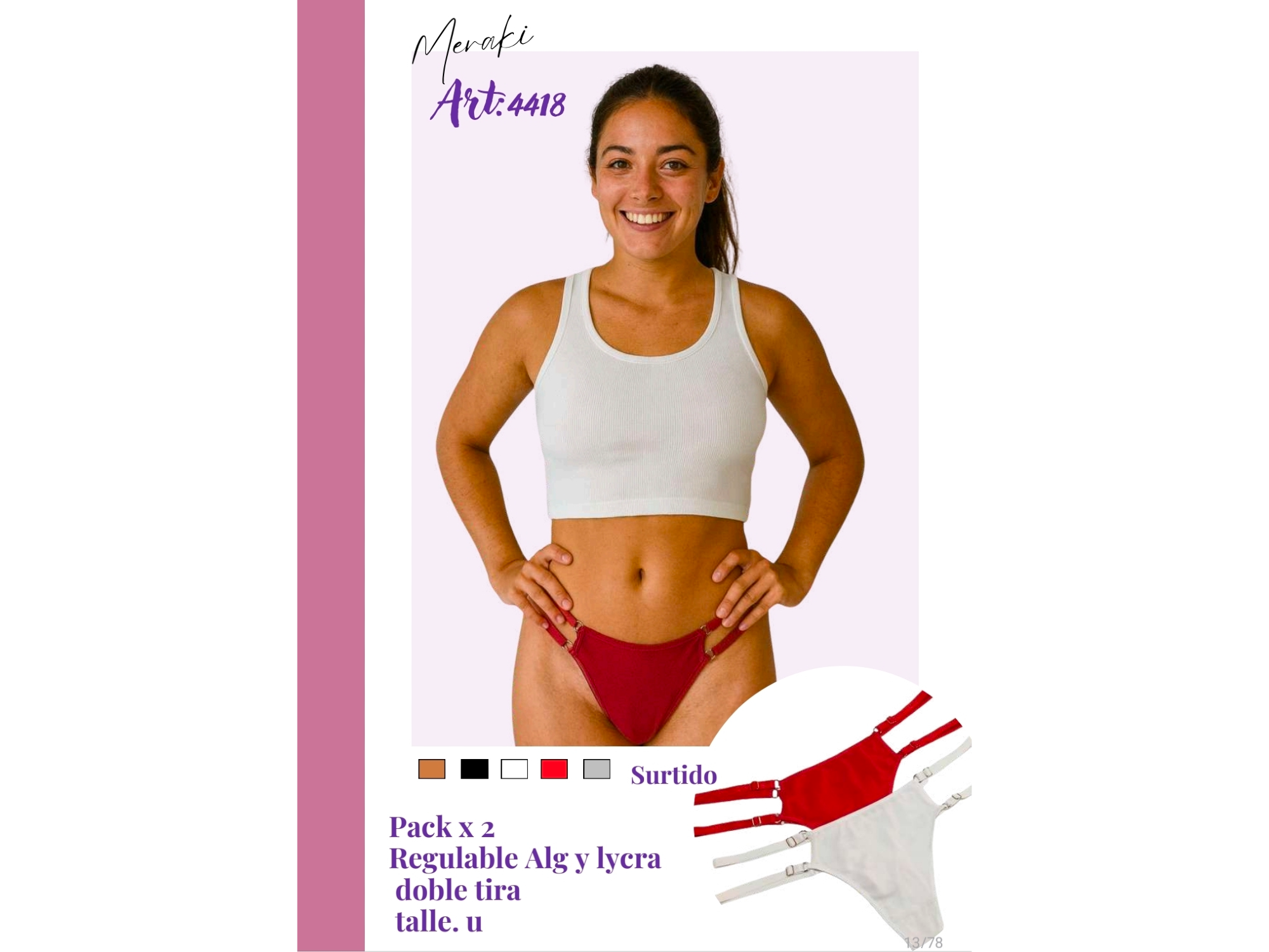 4418-COLALESS REGULABLE DOBLE ELASTICO C/CAJITA