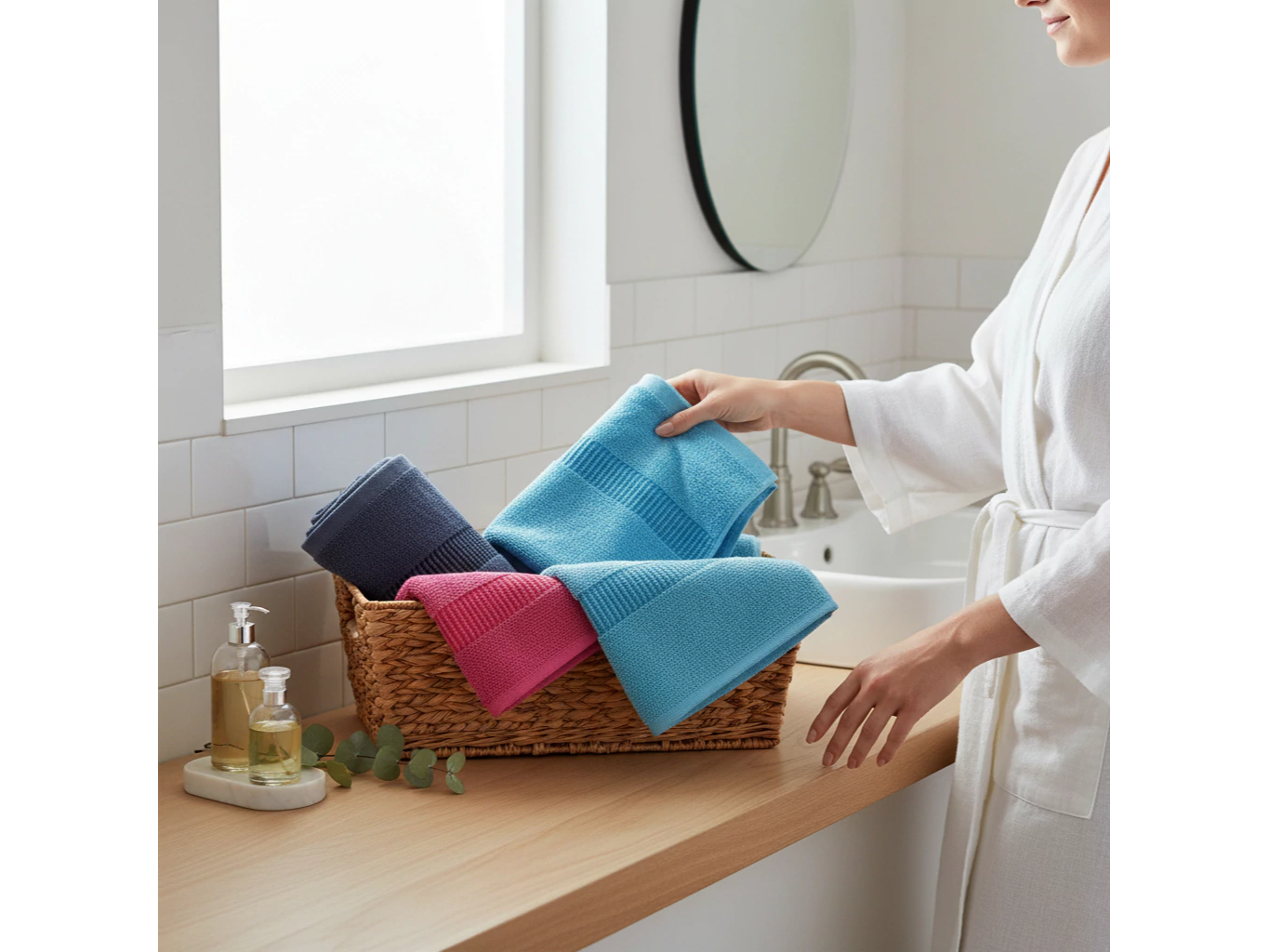 TG-JUEGO DE TOALLON + TOALLA GRIEGO EN BOLSITA