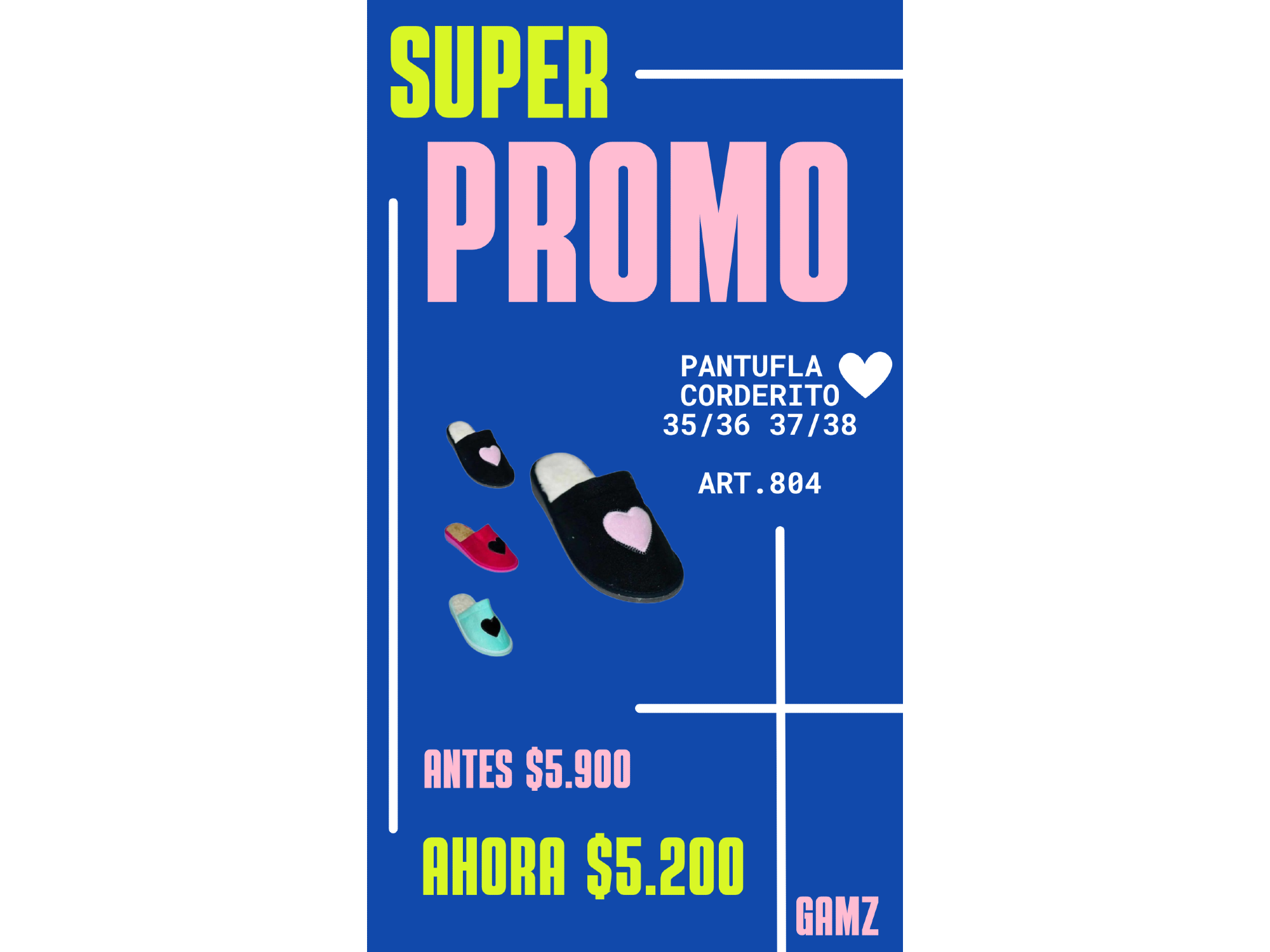 804-PANTUFLAS DAMA CORDERITO CORAZON