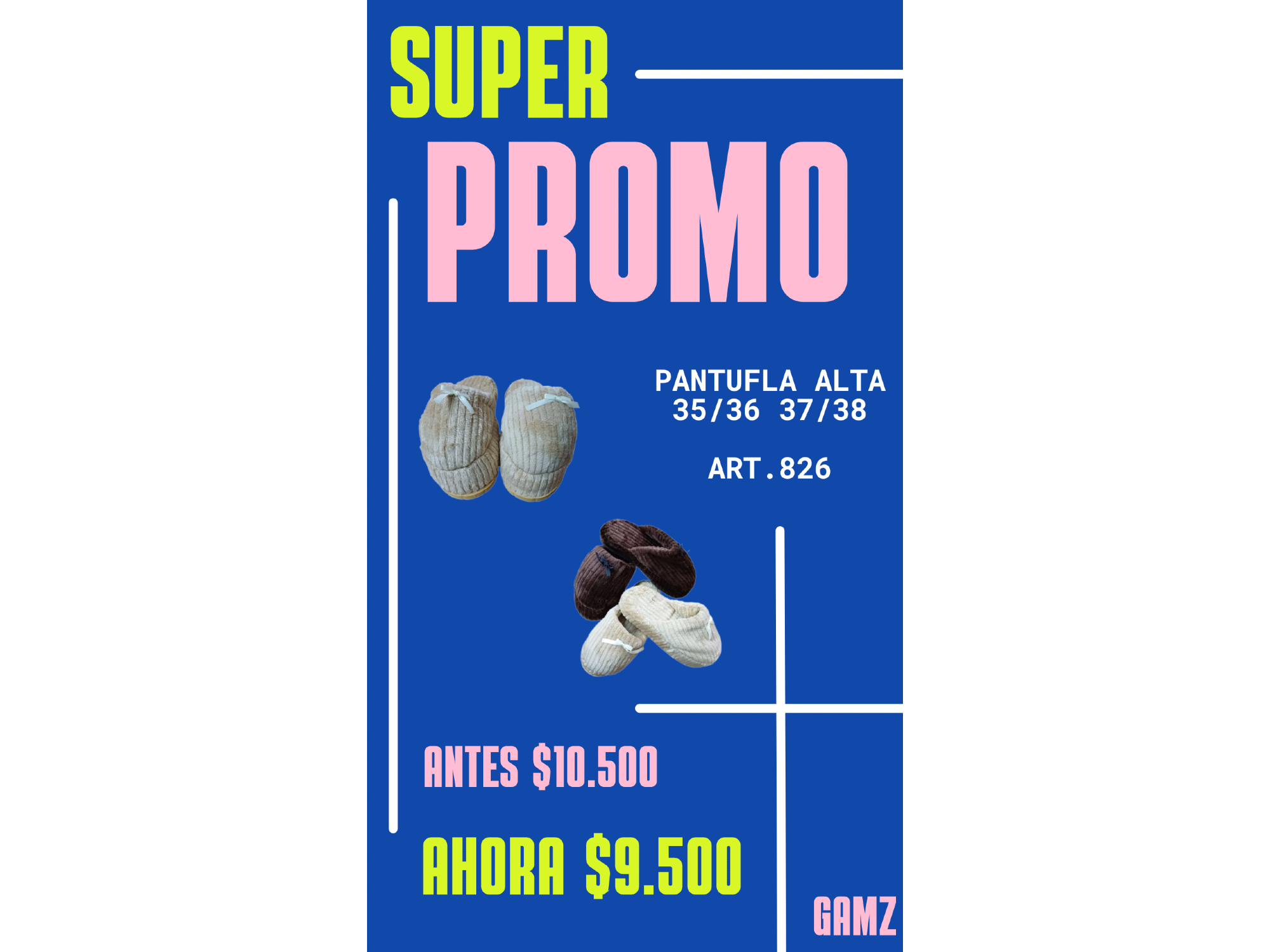 826-PANTUFLAS ALTA DAMA POLAR