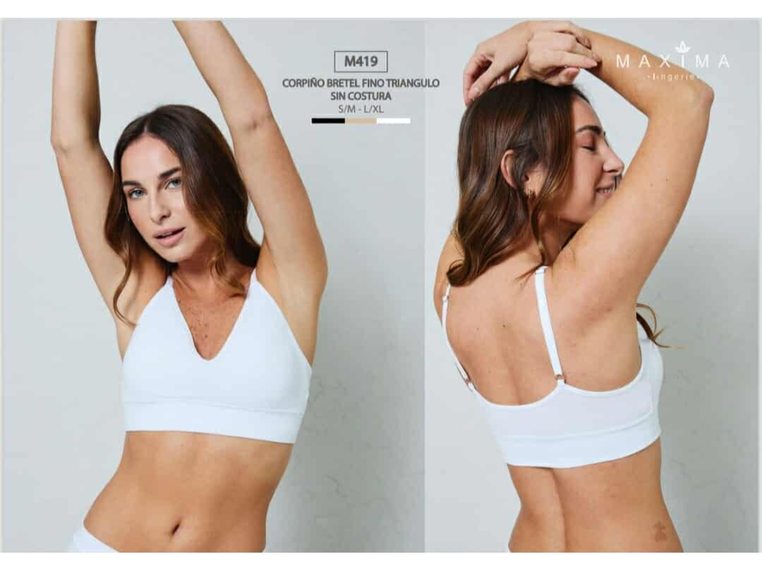 M419-CORPIÑO TRIANGULO BRETEL FINO SIN COSTURA