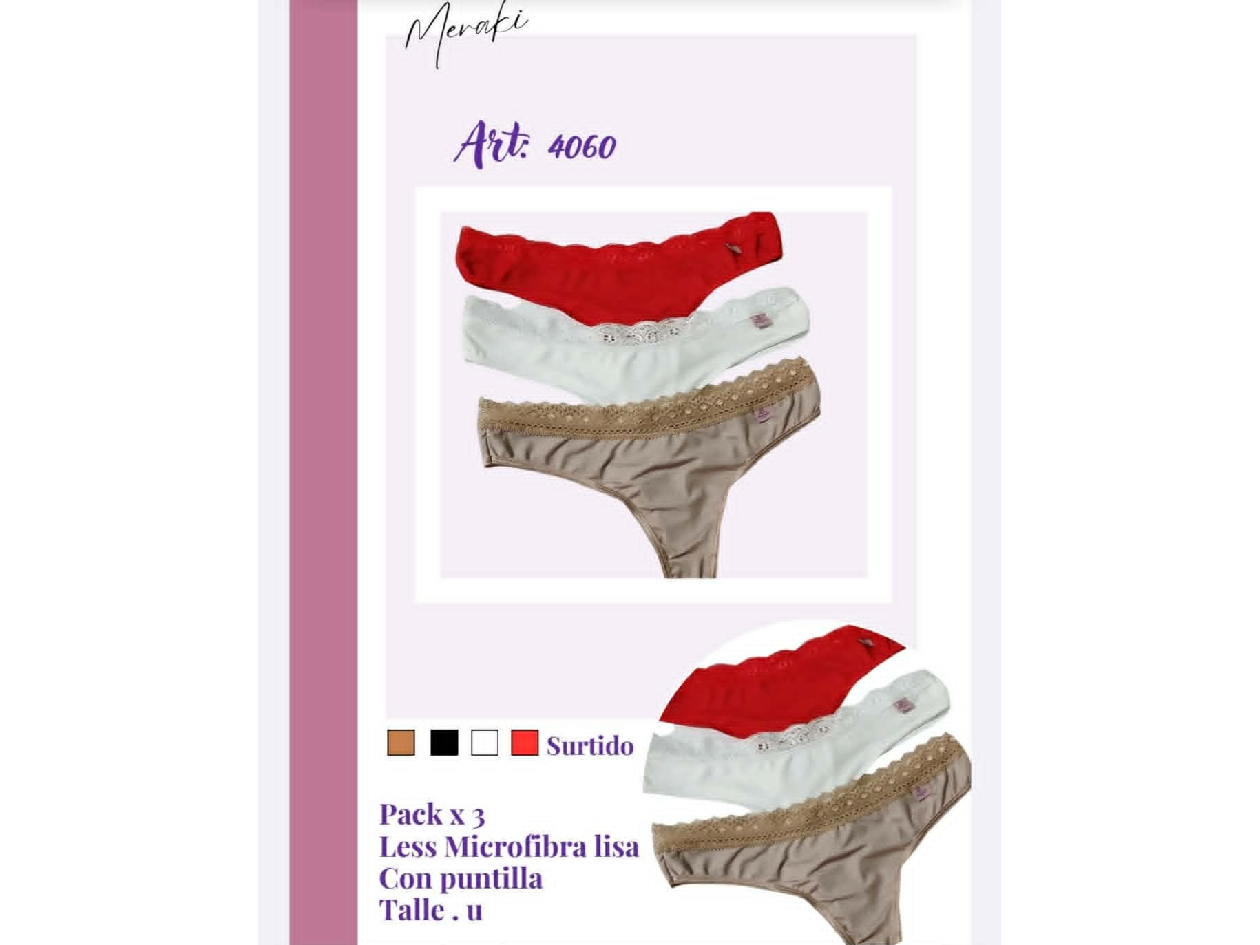 4060-COLALESS MICROFIBRA PUNTILLA C/CAJITA