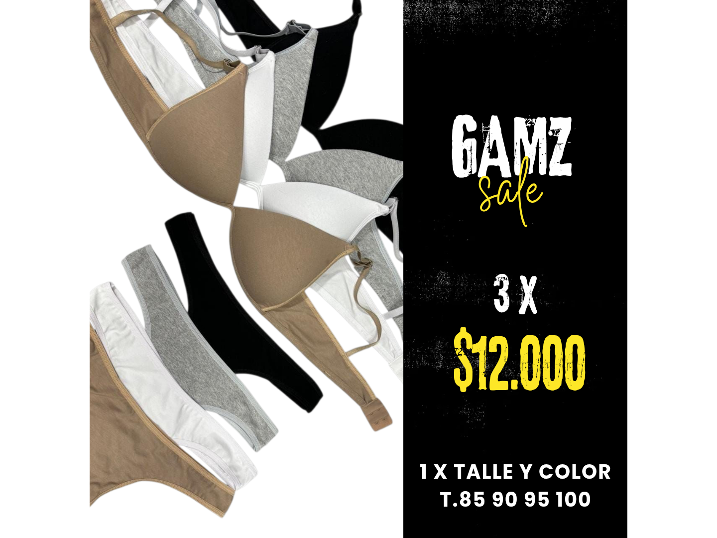 PACK X 3 CONJUNTOS TRIANGULO SOFT ALGODÓN OFERTA