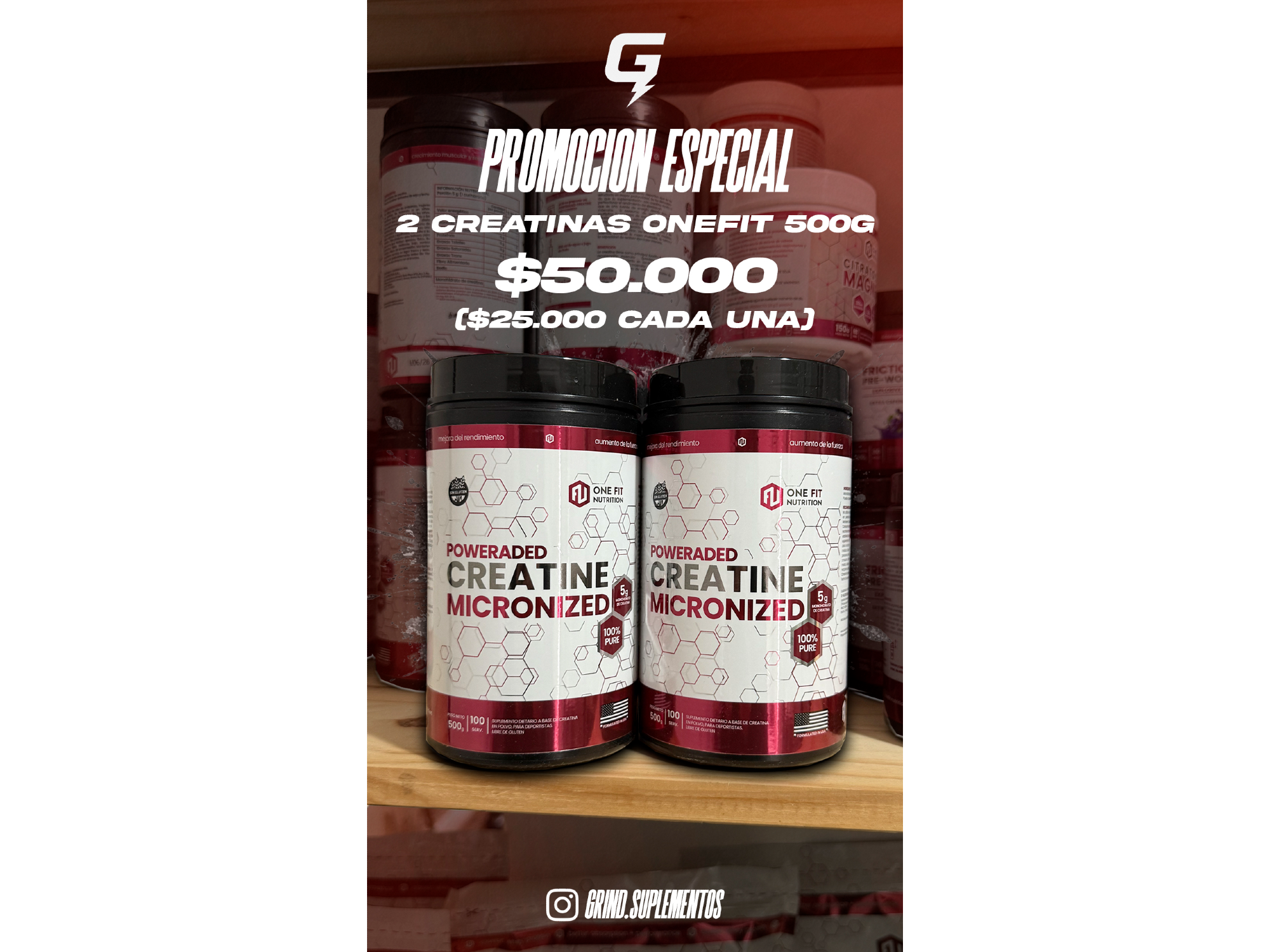 2 CREATINAS ONEFIT 500G