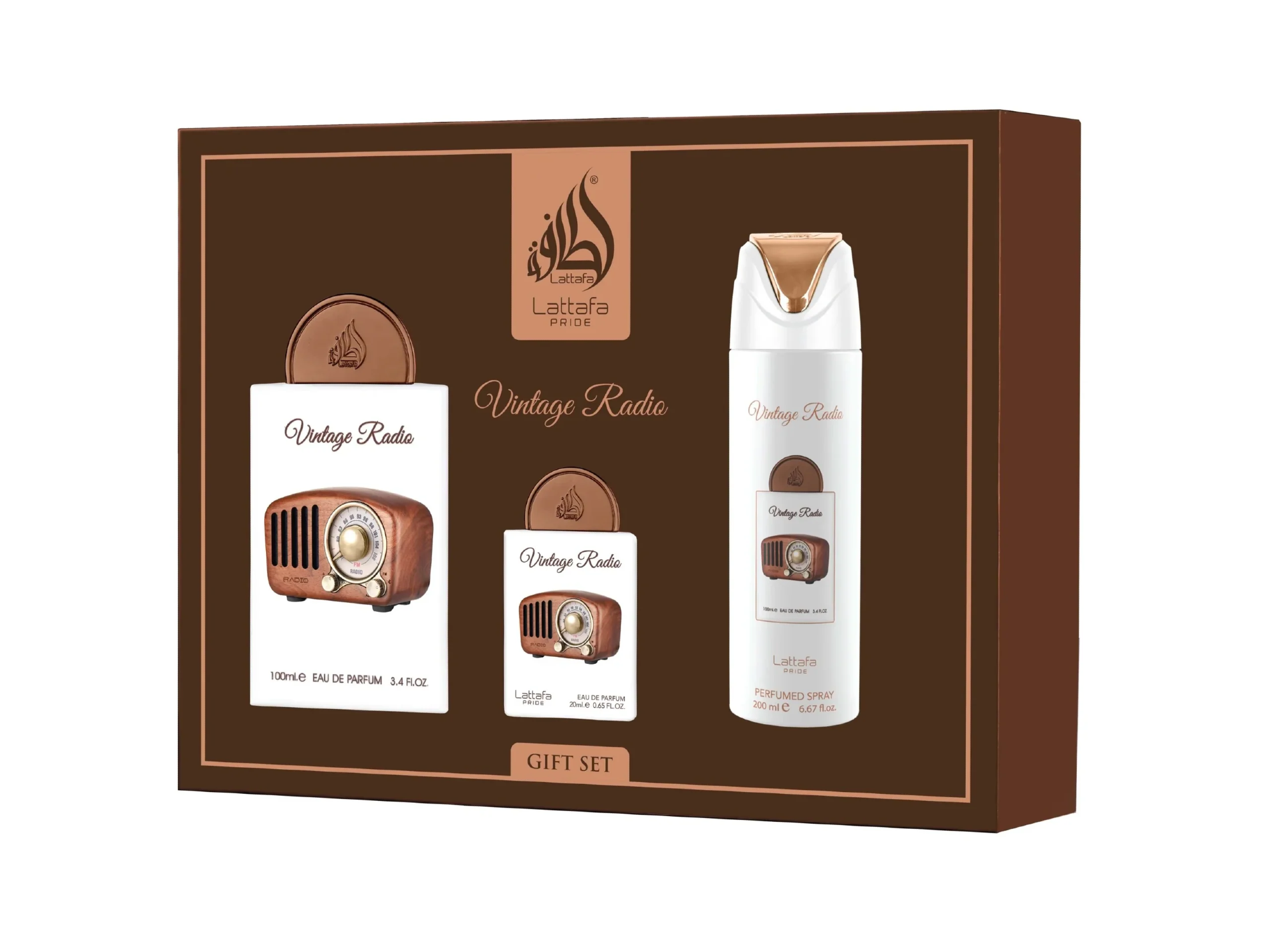 Kit Vintage Radio EDP 100 ml + Deo Spray 200 ml + EDP 20 ml