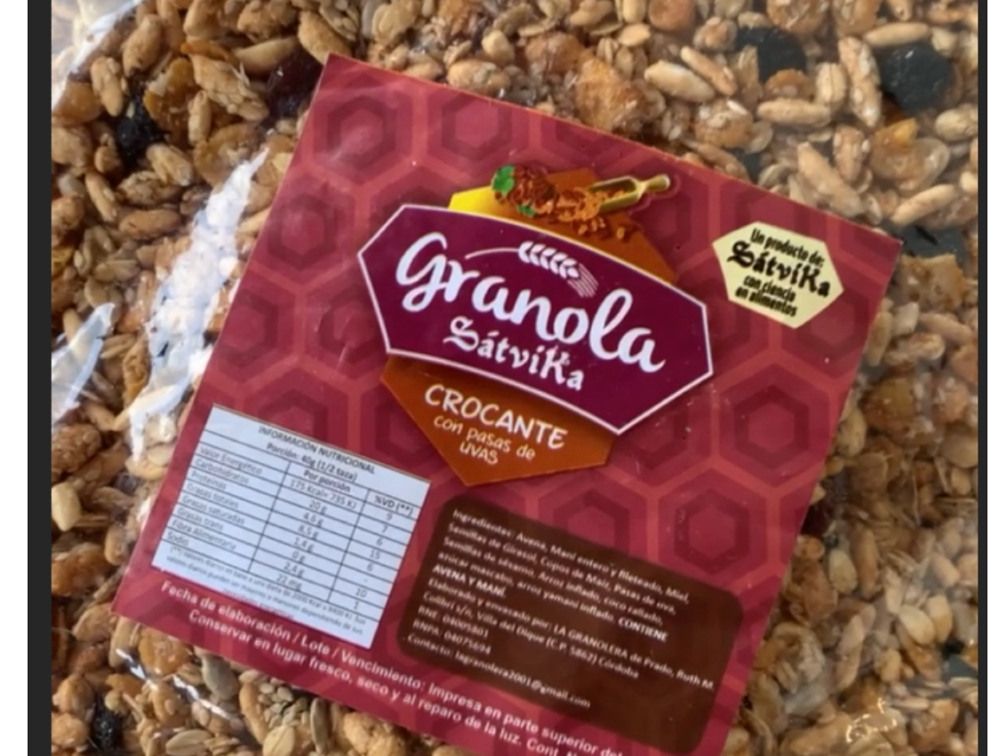 Granola con pasas