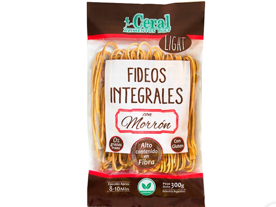 Fideos integrales Morrón Light x 300 g
