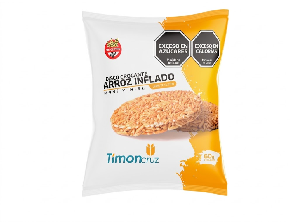 Disco Crocante de Arroz Inflado Sabor Mani y Miel Timon Cruz