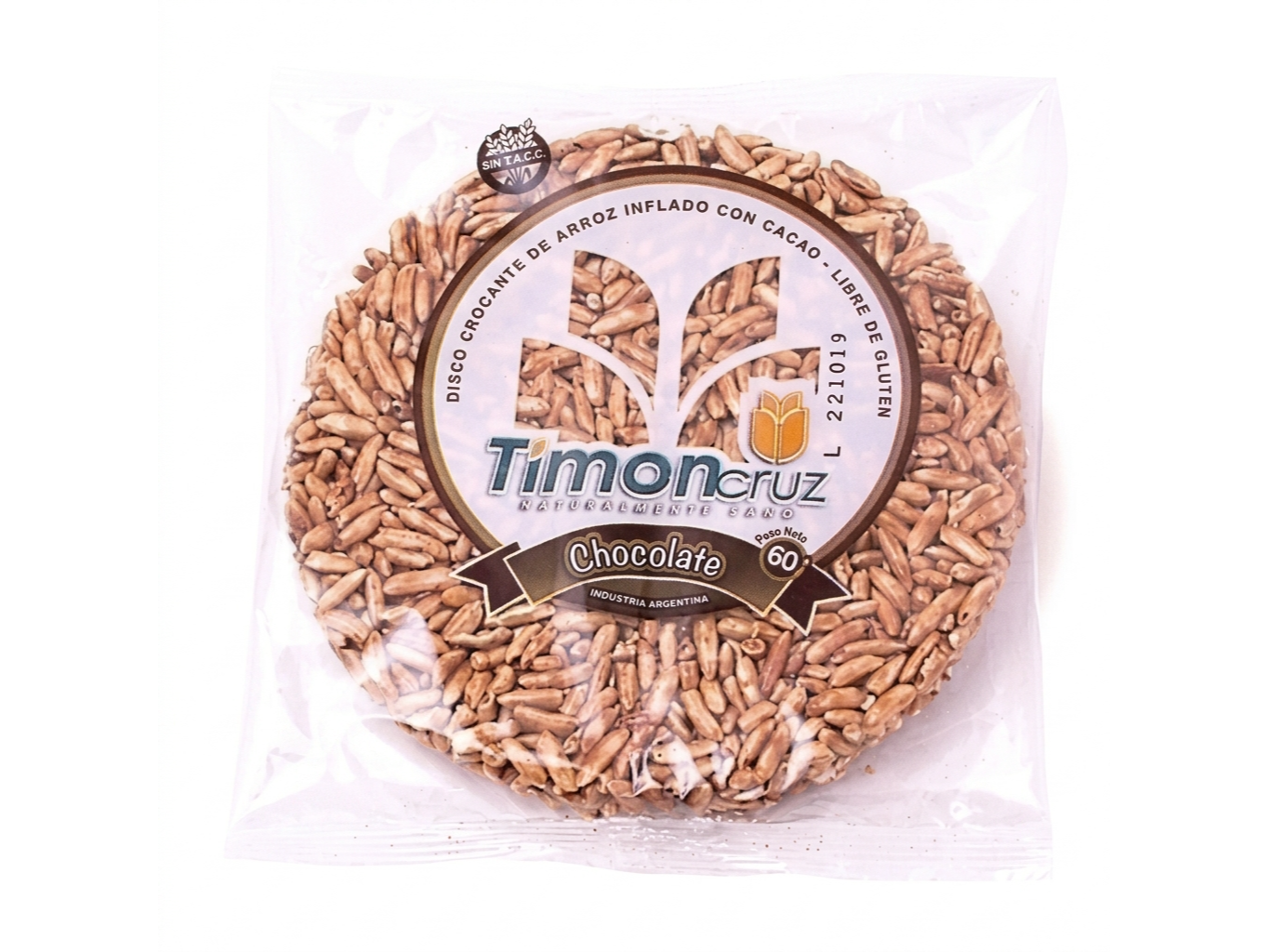 Disco Crocante de Arroz Inflado Sabor Cacao Timon Cruz