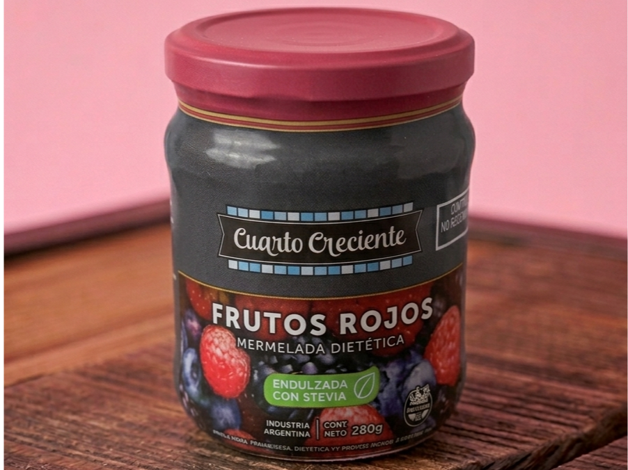 Mermelada con Stevia Cuarto Creciente 280g Frutos Rojos