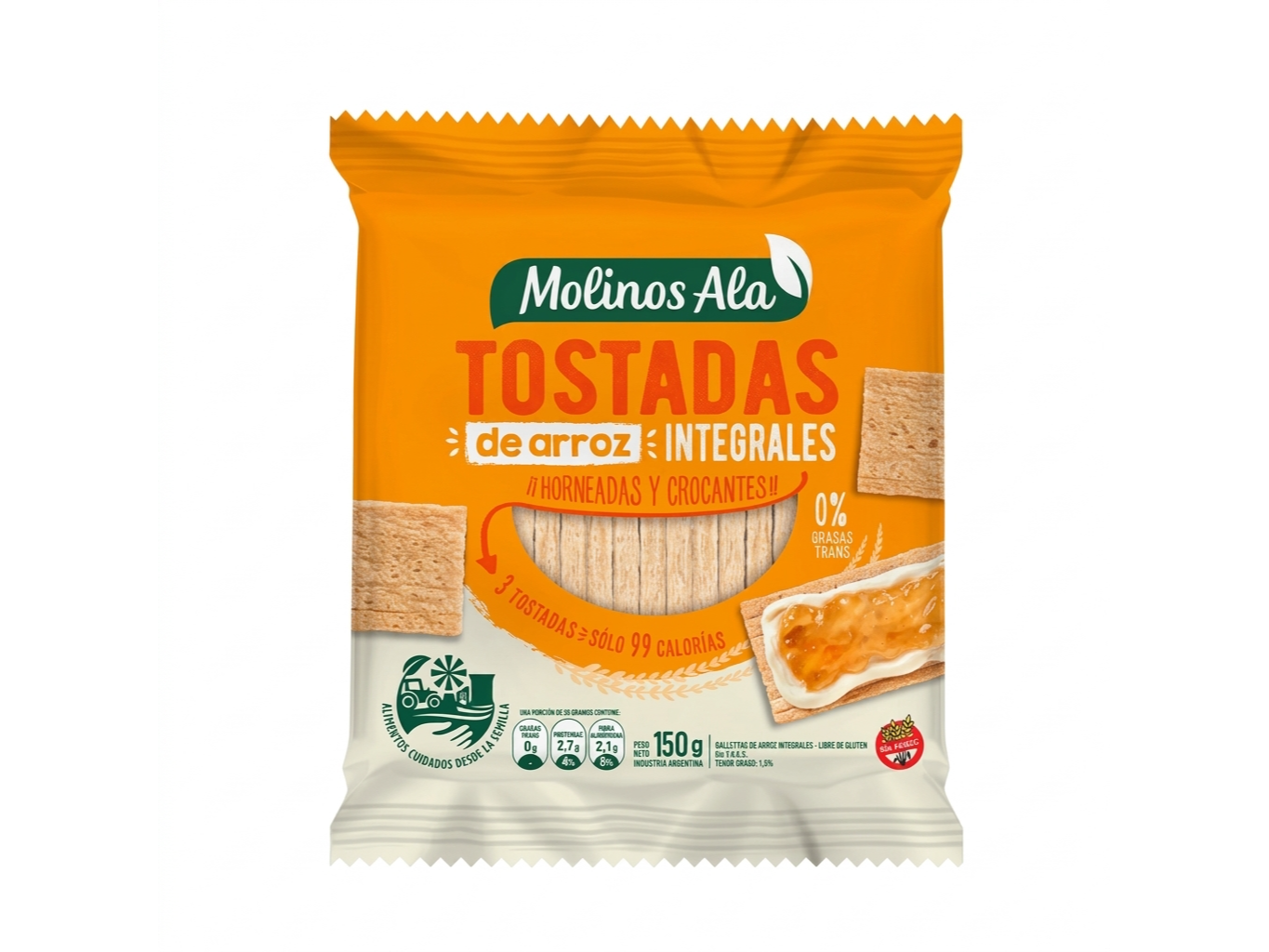 Tostadas de Arroz Integrales de Molinos Ala