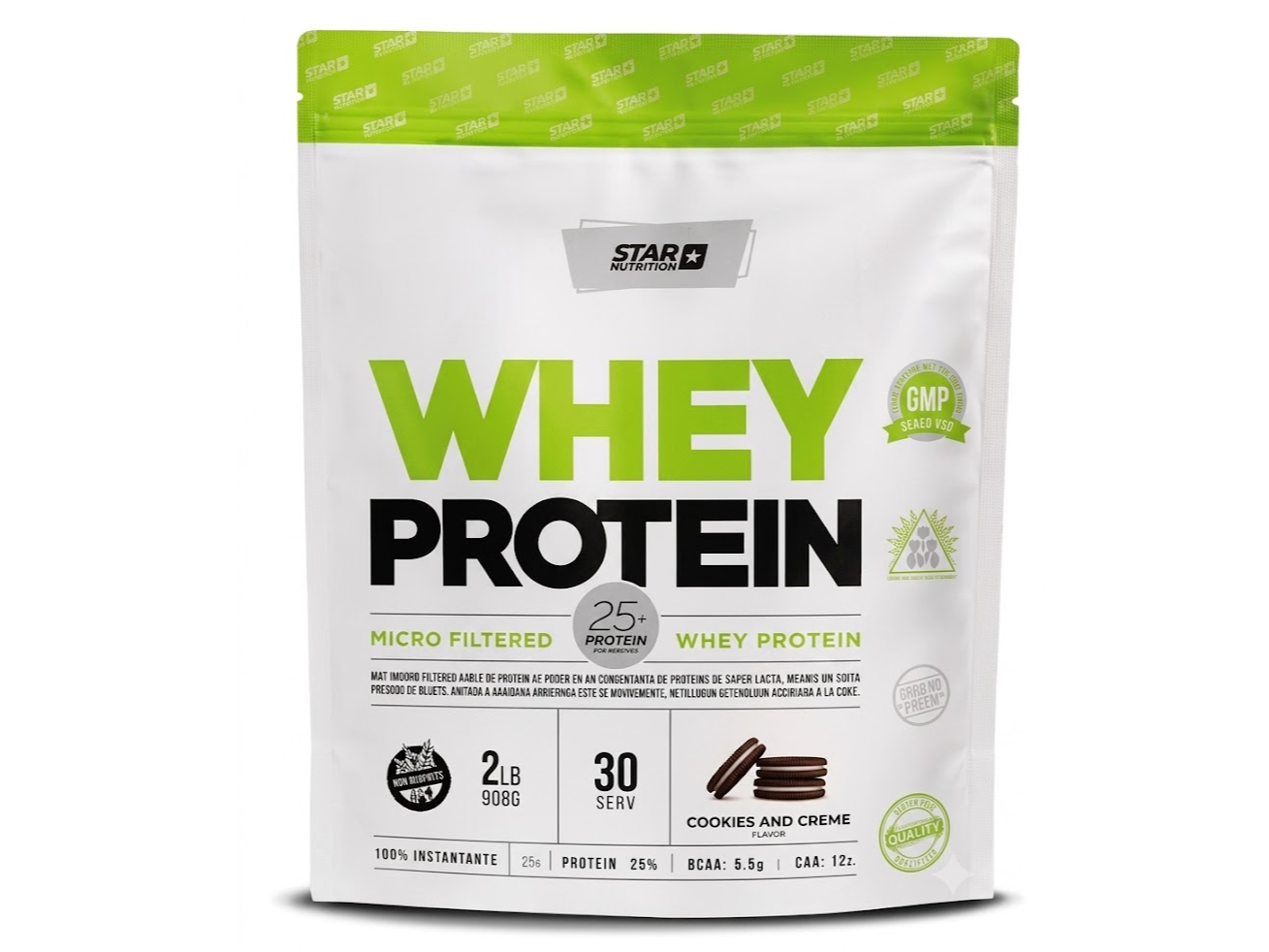 Proteína Whey Start Nutrition Cookies and Cream x 908 g