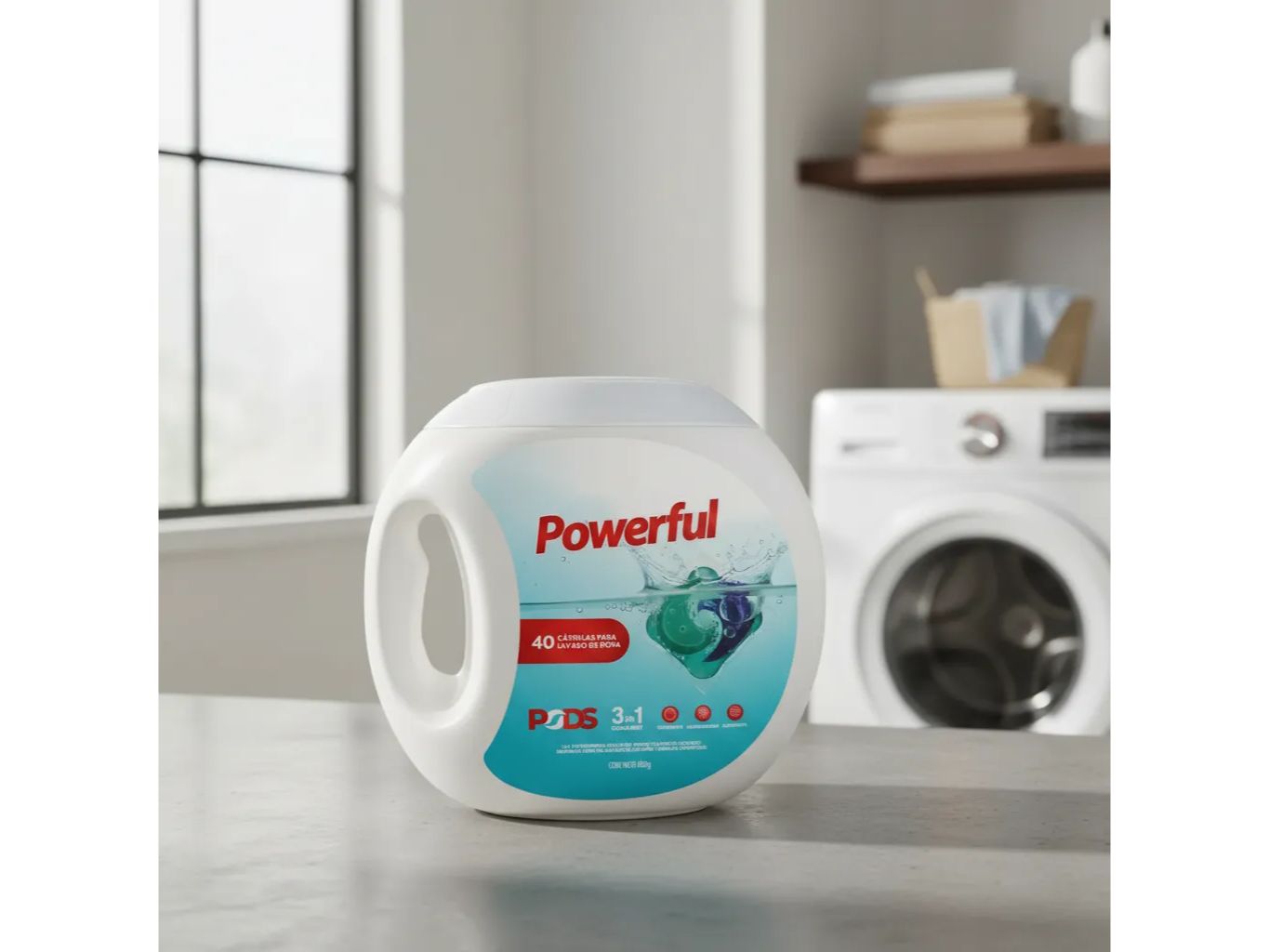 powerfull: capsula lavado de ropa 3 en 1