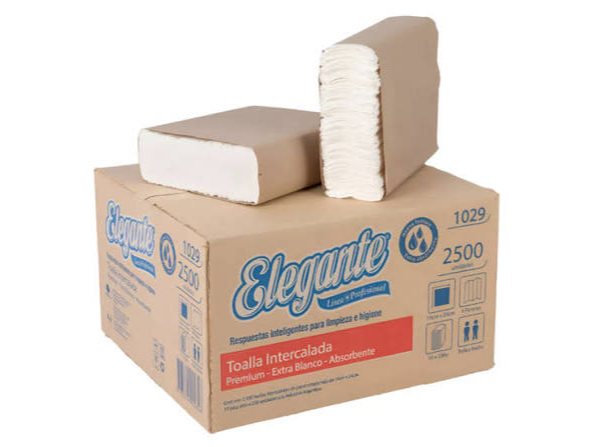 Elegante: toalla intercalada blanca  hoja simple