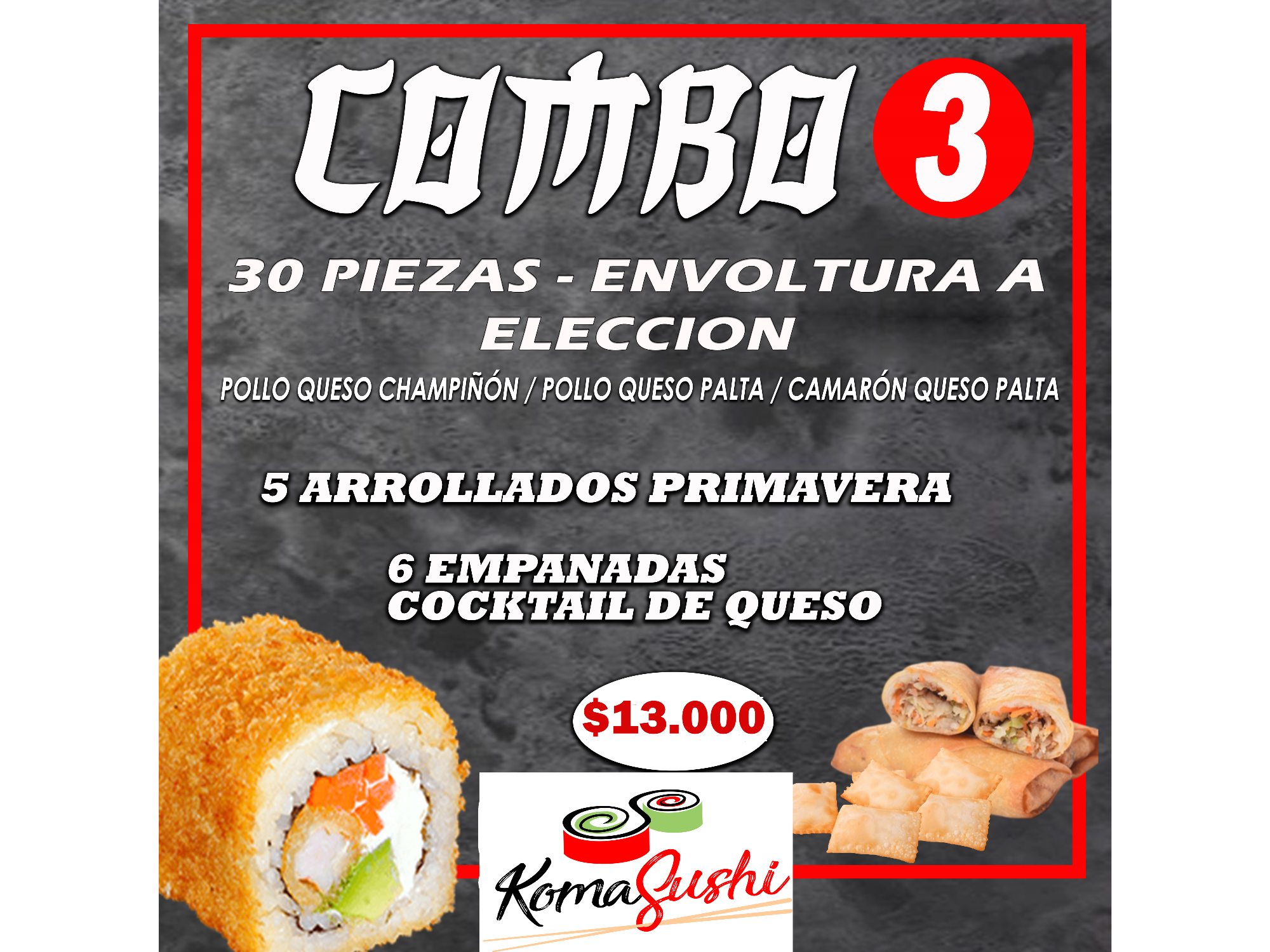 PROMO 3 - 30 PIEZAS ENVOLTURA A ELECCION