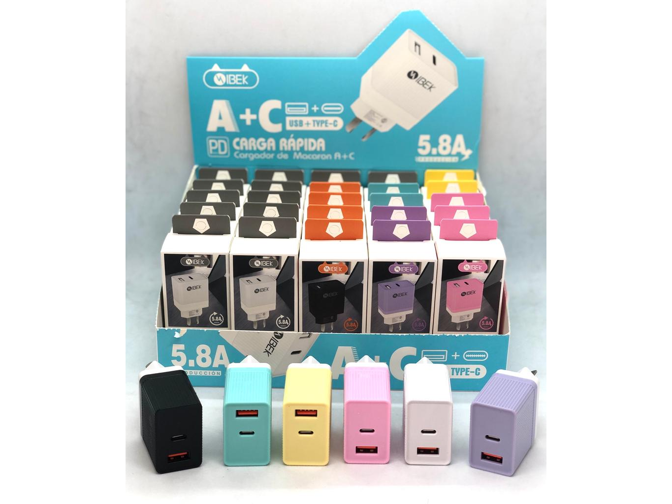 CABEZAL TIPO C + USB 5.8 IBEK COLORES