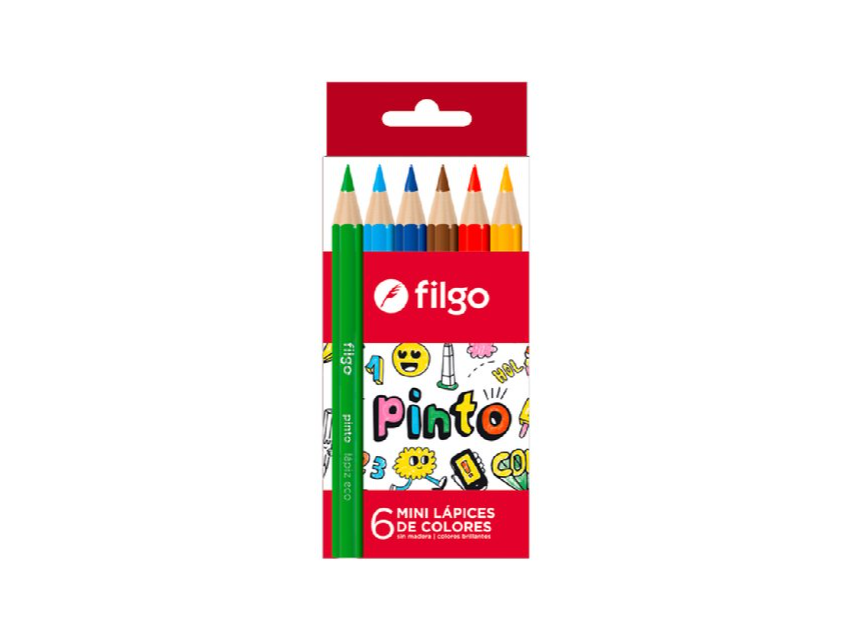 MINI LAPICES COLORES X 6 FILGO