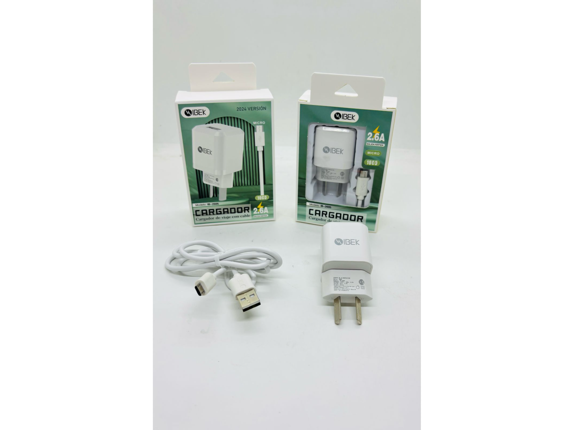 CARGADOR 2.6A C/CABLE V8 ibek