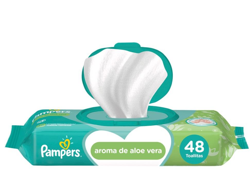 PAMPERS TOAL HUM AROMA DE ALOE VERA X 48