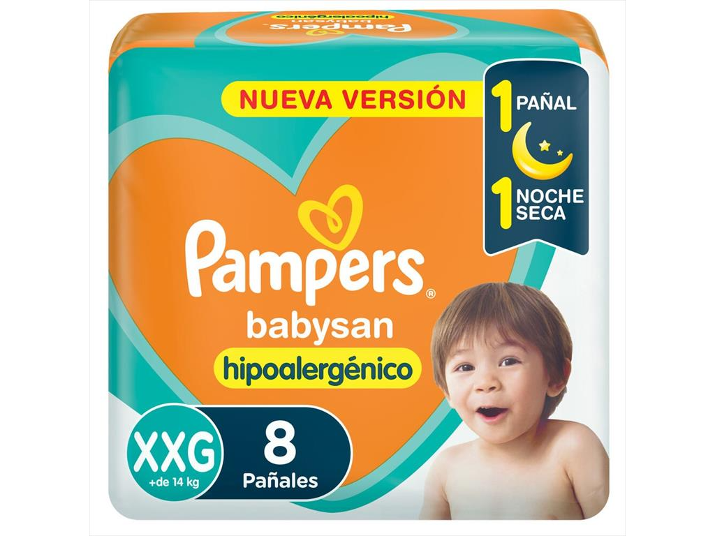 PAMPERS PAÑAL BABYSAN XXG X 8