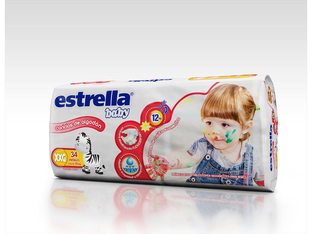 ESTRELLA BABY CARICIA DE ALG PAÑAL XXG X 34