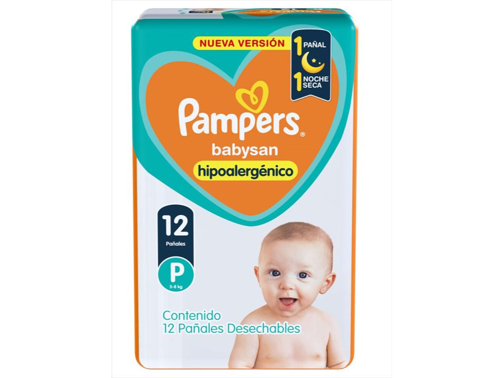 PAMPERS PAÑAL BABYSAN HIPOAL P X12