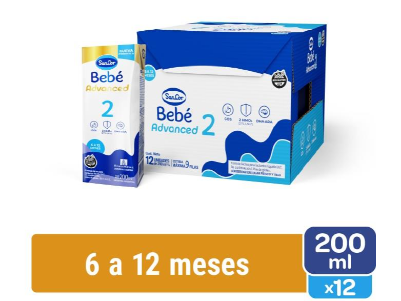 SANCOR BEBE ADVANCED 2 ENV X200 PACK X12