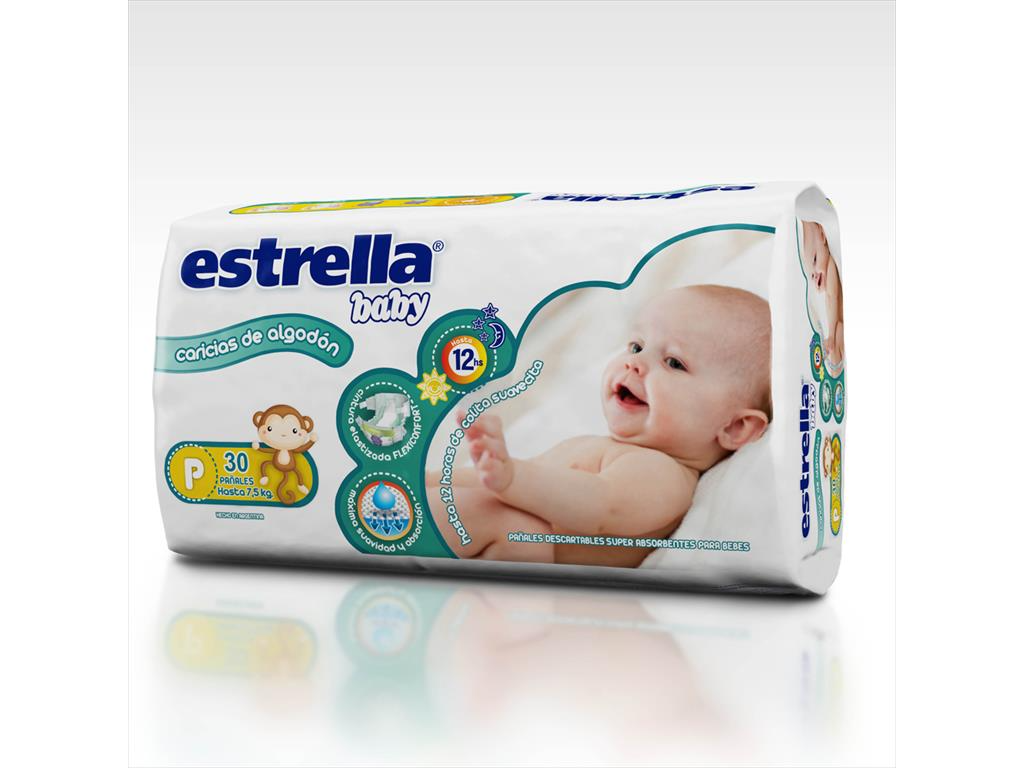 ESTRELLA BABY CARICIA DE ALG PAÑAL PEQ X 30