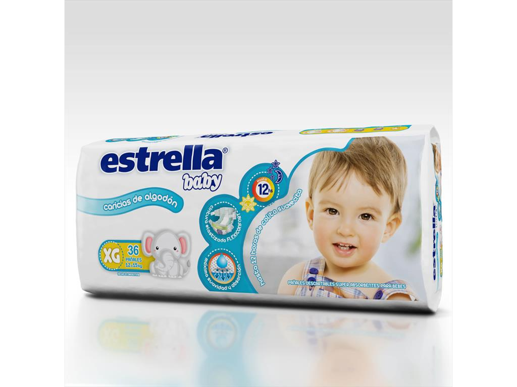ESTRELLA BABY CARICIA DE ALG PAÑAL XG X 36