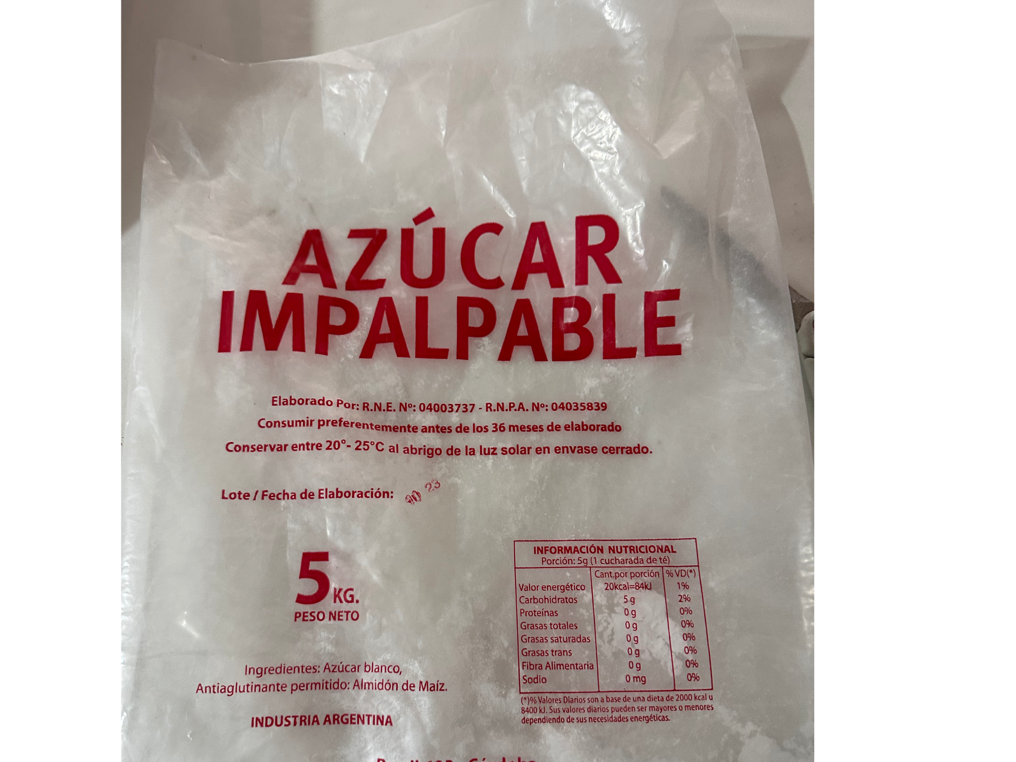 Azucar Impalpable