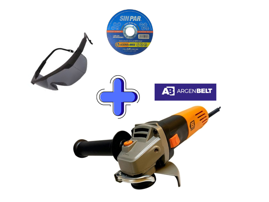 Amoladora Lusqtoff + 10 Discos de corte + Anteojos de protección