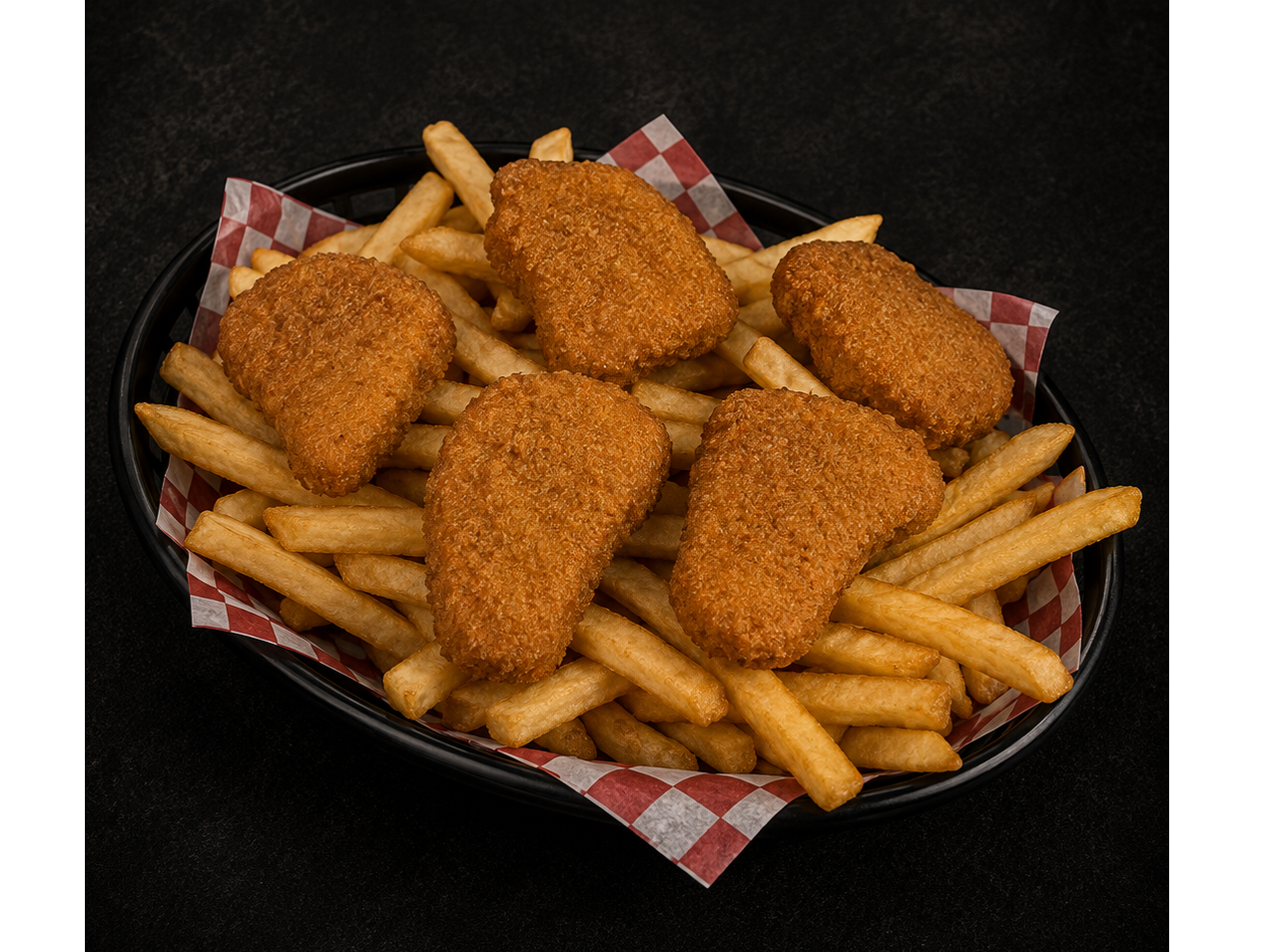 Nuggets con papas fritas