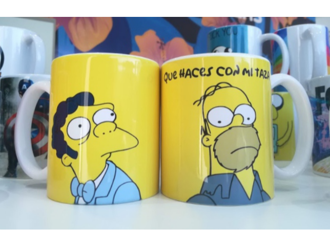 Taza cerámica recta blanca importada