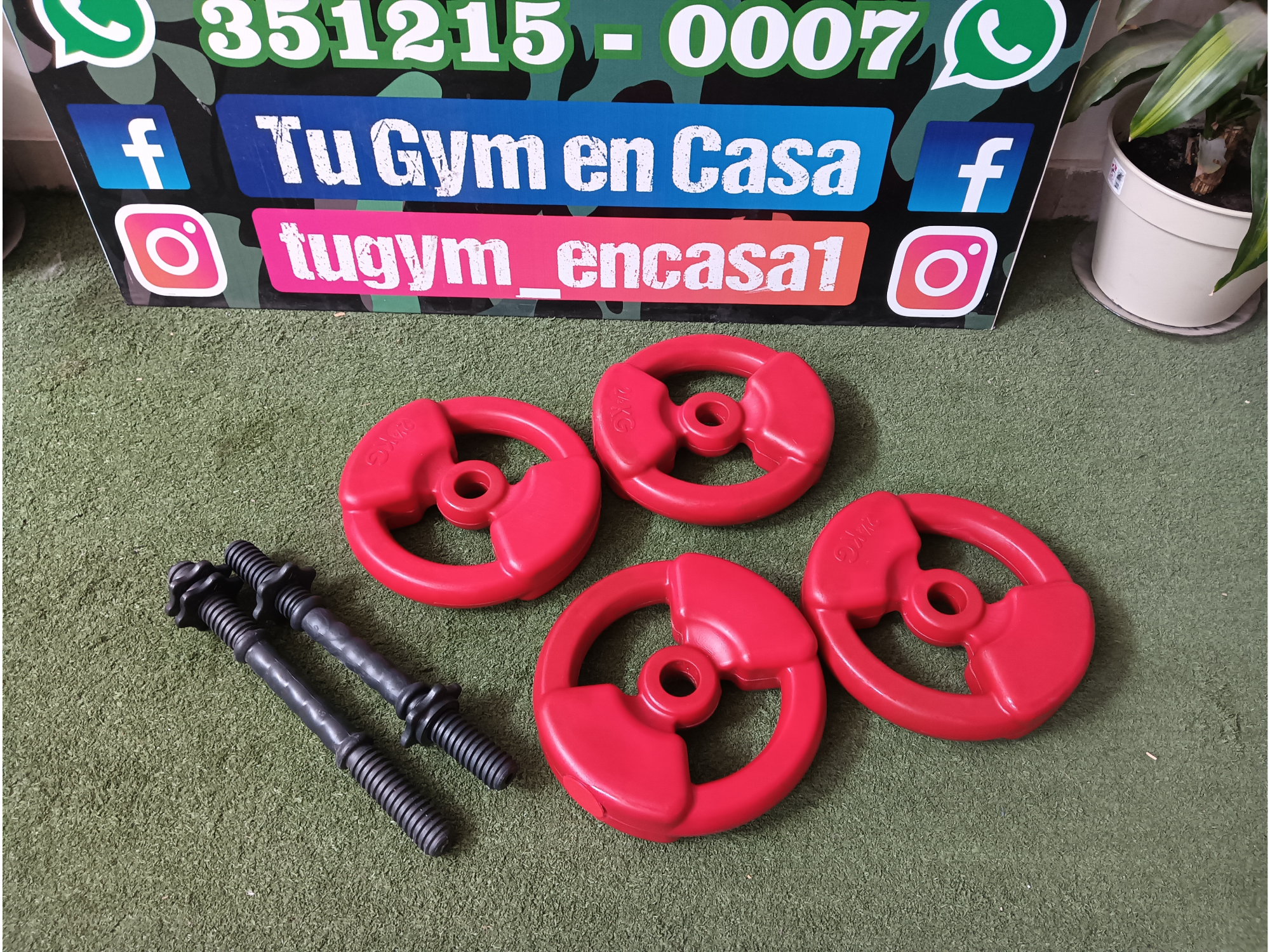 Par mancuernas pvc + 4 discos de 2.5