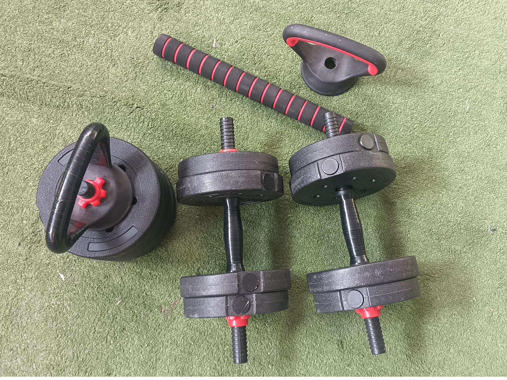 Kit pvc mancuernas y rusa 20kg