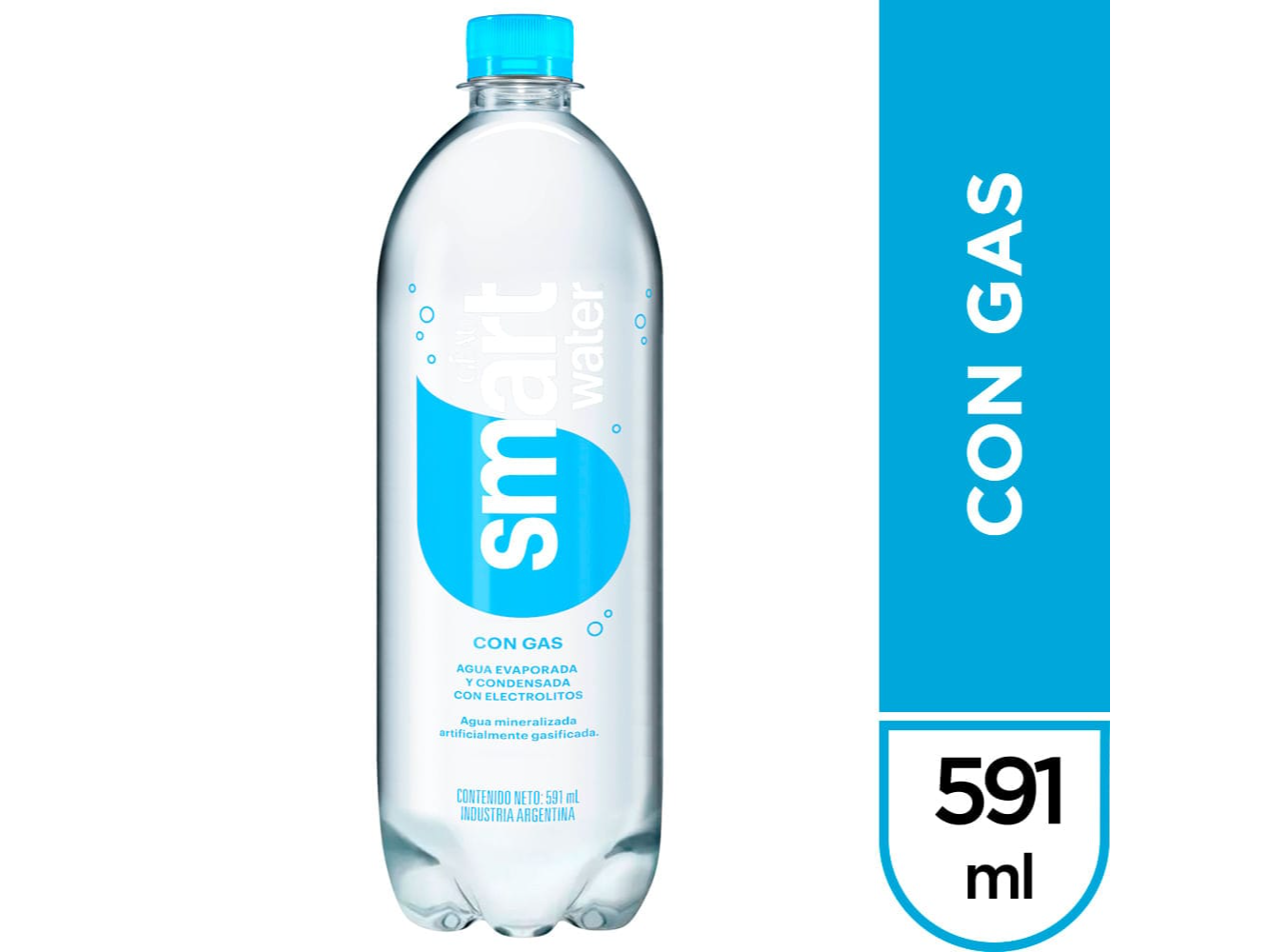 Agua smartwater con gas 591 ml