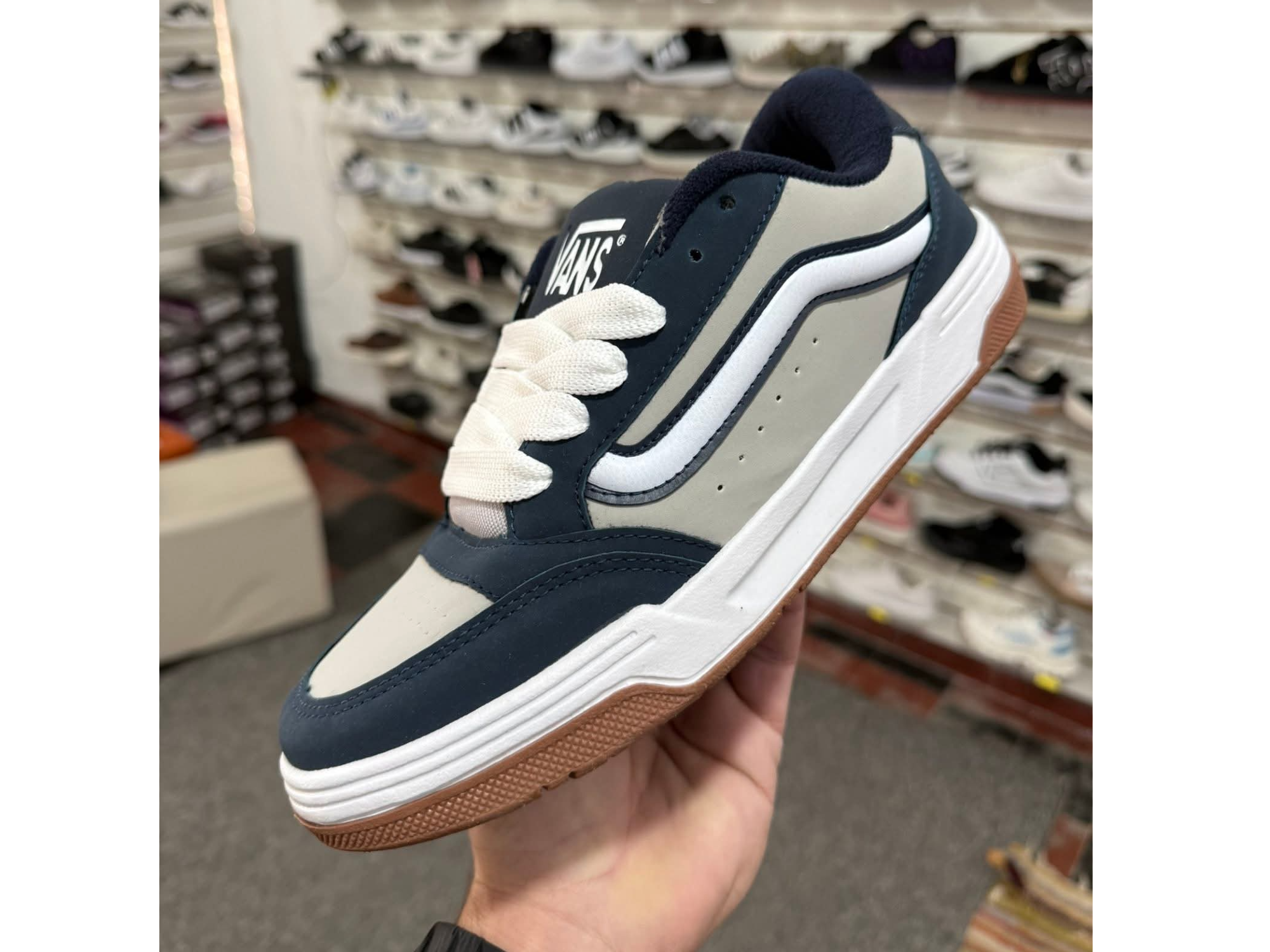 Vans azul-gris-blanca