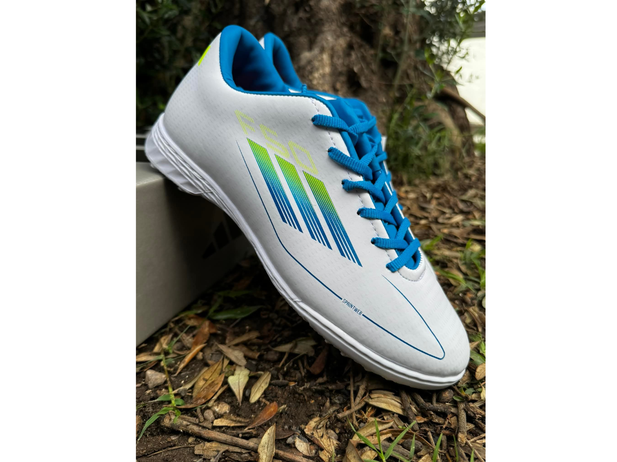 zapa botin blanco-azul
